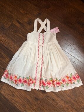 Tommy Bahama White Sundress with Pink Floral Border